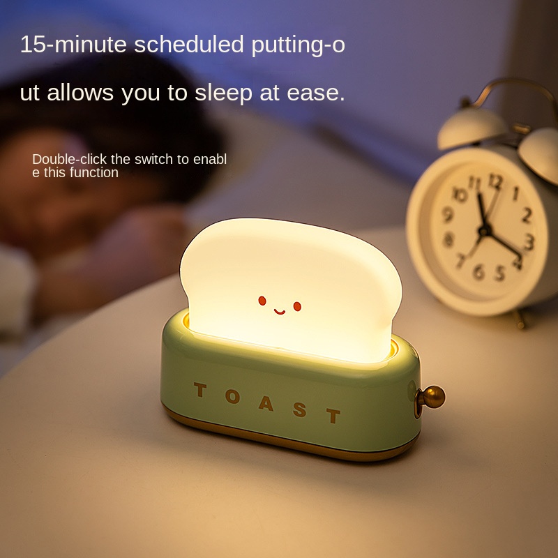Đèn Ngủ Hình Bánh Mì Nướng Sáng Tạo Có Hẹn Giờ
