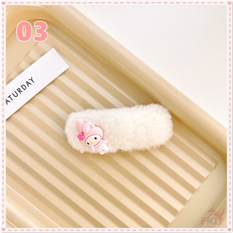 ☀ Cinnamoroll / Melody / Kuromi / Charmmy Kitty / Bóng Lông Kẹp Tóc Hoạt Hình Purin-Dan ☀ 1 Cái Phụ Kiện Tóc Gif