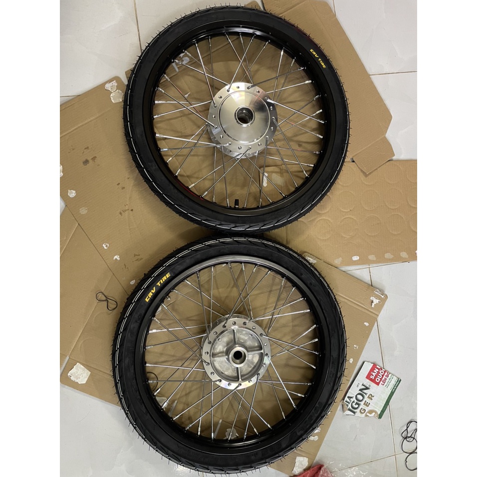 Bộ CDN dành cho wave và dream căm osaka đùm crom niềng nhôm đen solute  kèm má crom full vỏ ruột 60/90 và 70/90