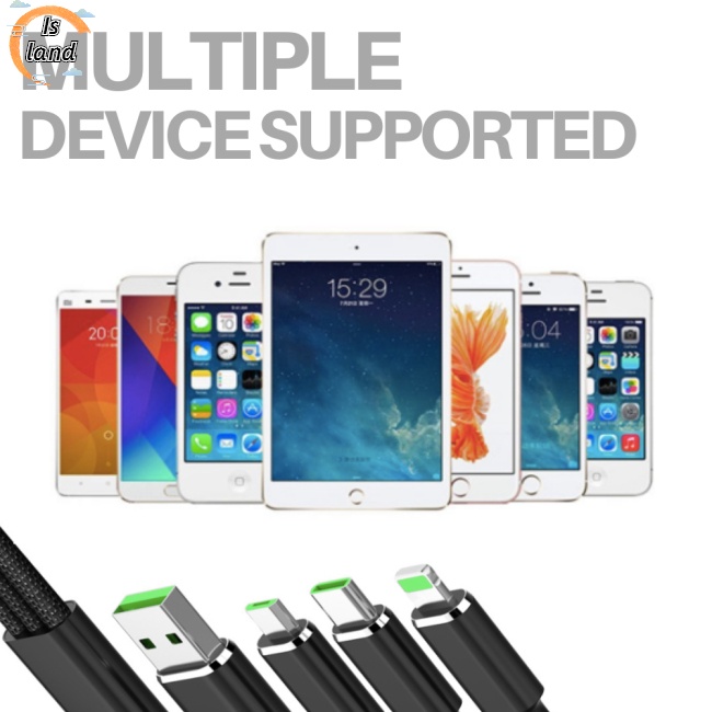 【IS】 Fast USB Charging Cable Universal 3 in 1 Multi Function Cell Phone Cord Charger