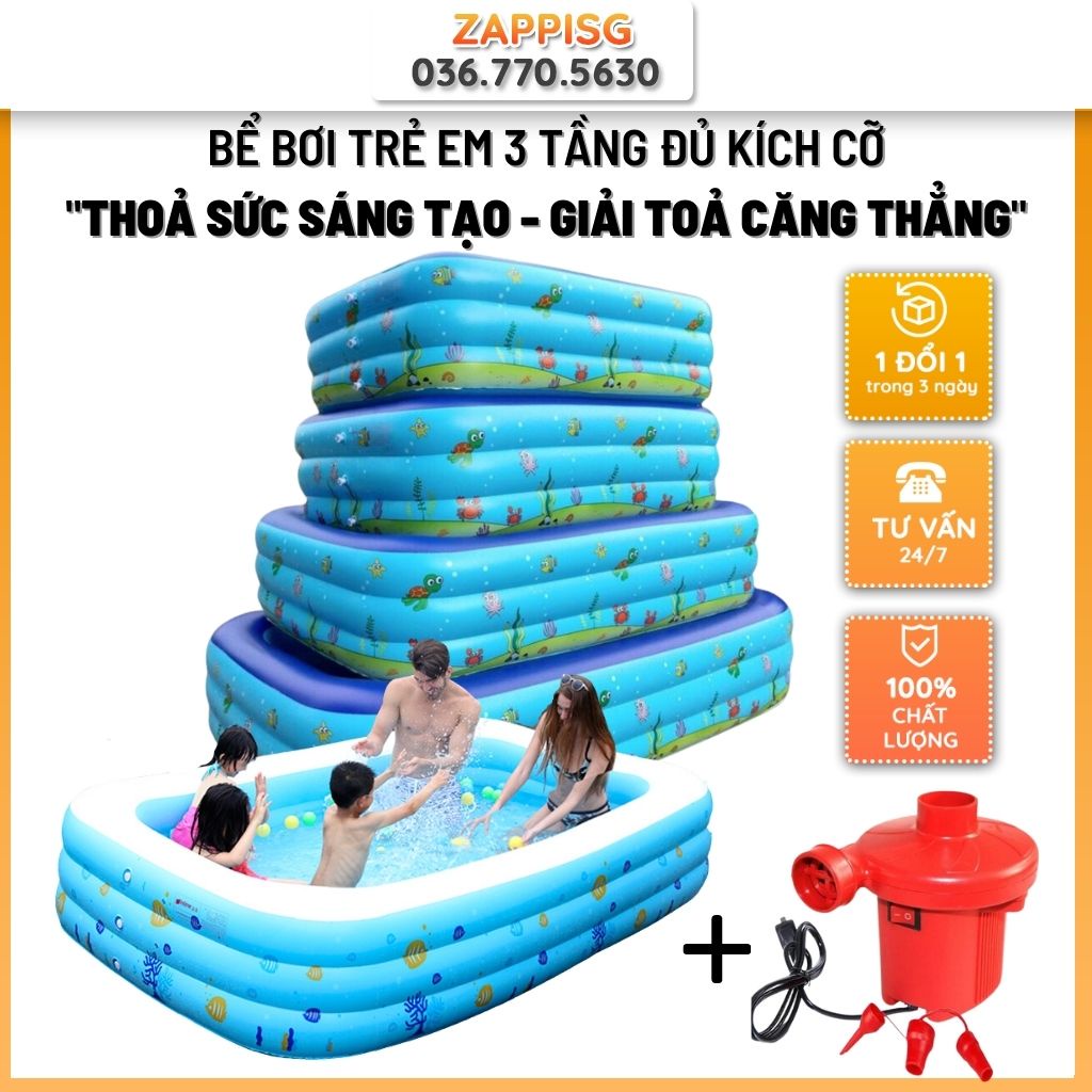 Phao bơi khổng lồ,bể bơi 2m1 , bể bơi nhiều kích thước,hồ bơi lớn , bể bơi 2 lớp siêu dày  đáy chống trượt