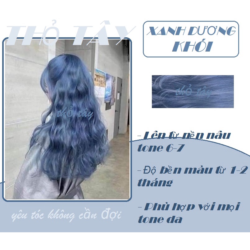 Thuốc Nhuộm Tóc Màu XANH DƯƠNG KHÓI Không Tẩy