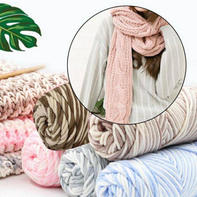 Len Sợi To Đan Khăn Choàng Cổ