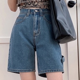 Quần short ống rộng cạp cao, quần short ống rộng phong cách C24