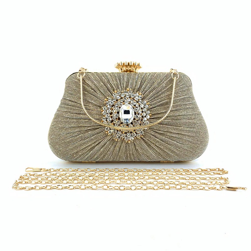 Ví Cầm Tay Đính Pha Lê Lấp Lánh Thanh Lịch Dành Cho Cô Dâu