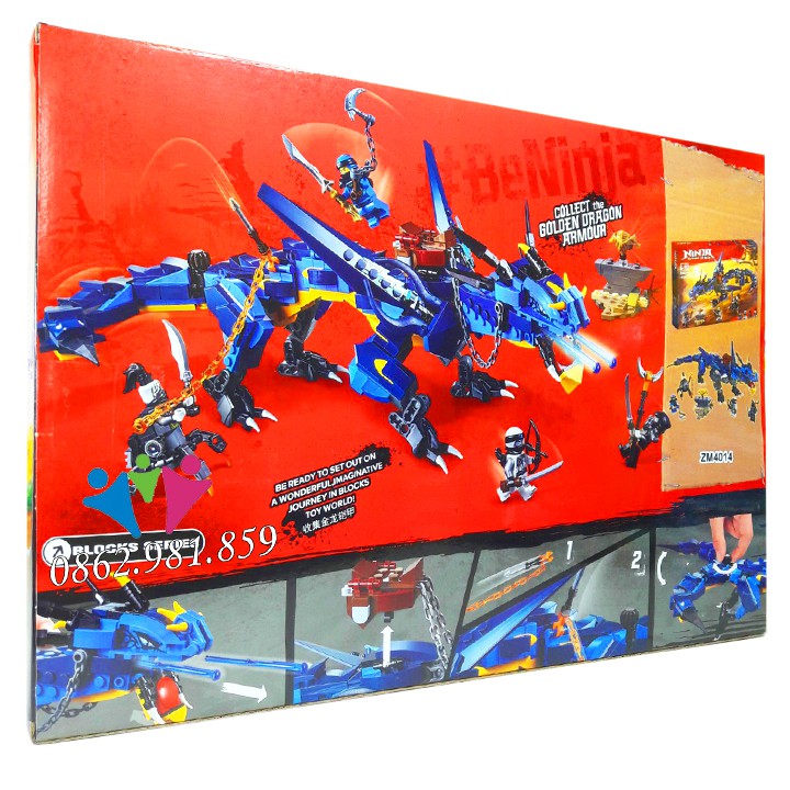 Lego Ninjago Blocks Rồng Xanh Khổng Lồ ZM4014 / 518 Chi Tiết. Lego Lắp Ghép Đồ Chơi Phát Triển Trí Tuệ