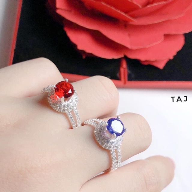 NHẪN BẠC NỮ MẶT ĐÁ NHIỀU MÀU CAO CẤP