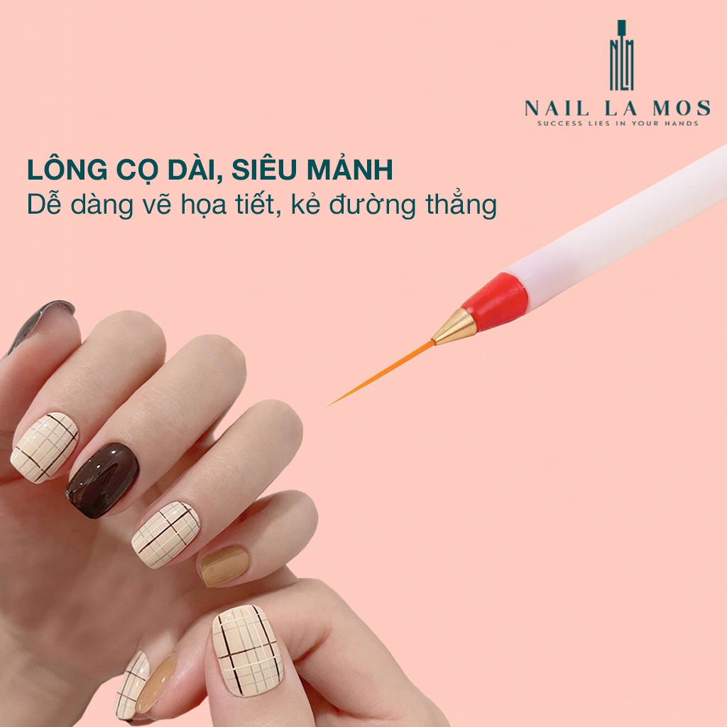 Set 3 cây cọ râu vẽ móng - Cọ vẽ nét cho học viên nail thực hành vẽ móng