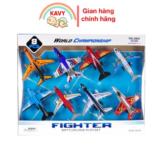 Bộ đồ chơi máy bay cho bé gồm 8 chiếc chạy cót nhựa nguyên sinh an toàn chi tiêt sắc sảo-KAVY