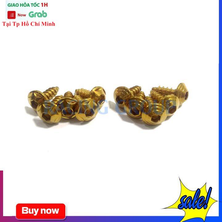 Ốc Gắn Dàn Áo 5Li18 Răng Xoắn Đặc Biệt Ốc Gr5 Titan Và Lục Bảo (1 Con)