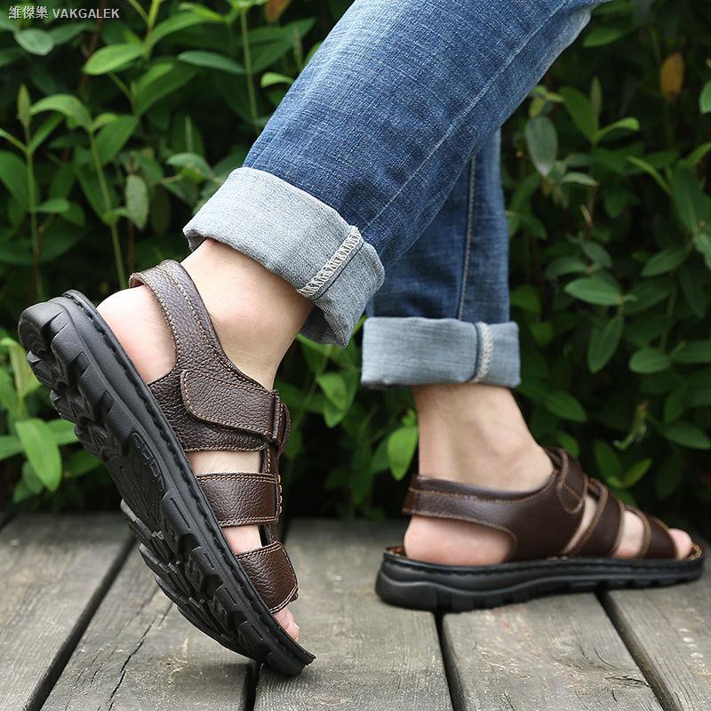 Giày Sandal Da Mềm Dày Dặn Size Lớn Cho Nam