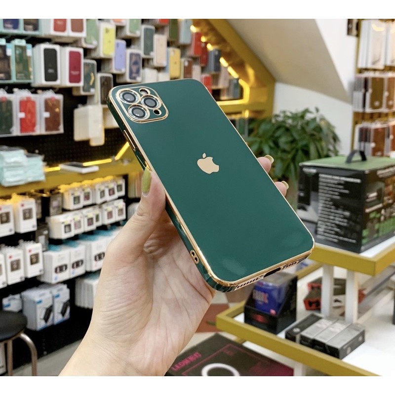 Ốp giả iphone 12- Ốp độ iphone 12 khung vuông viền si sang trọng /7/8/7plus/8plus/x/xs/xs max/11/11pro max