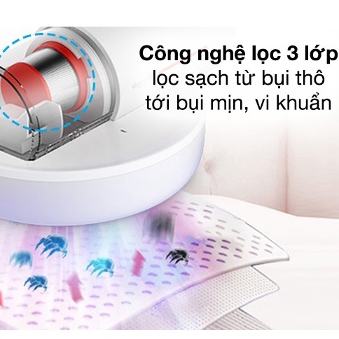 Máy hút bụi ga giường cầm tay Deerma mini CM1300 CM1900 diệt khuẩn UV gối, nệm, sofa thông minh - HAPOS