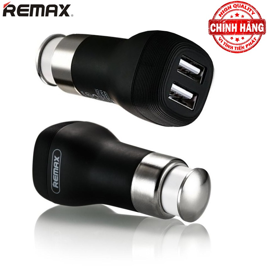 Bộ Sạc điện thoại máy tính bảng trên xe hơi 2 cổng USB Flinc 2.4A Remax RCC207