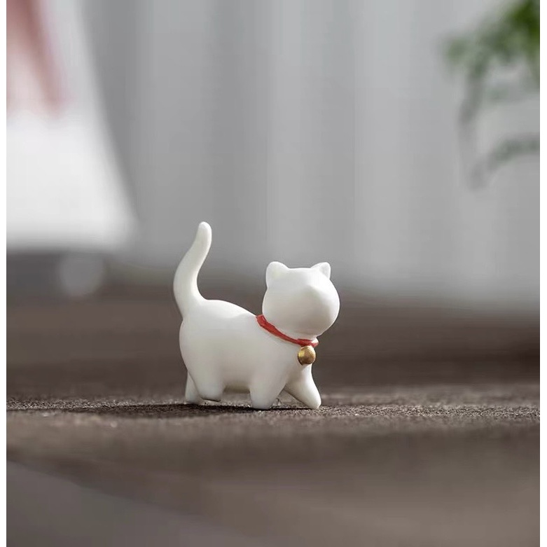Tượng mèo gốm sứ trang trí dễ thương - TỰ THANH QUÁN
