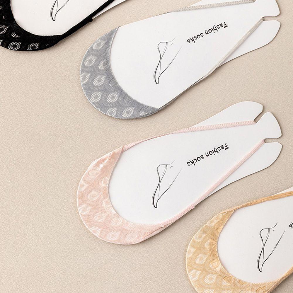 NICKOLAS Vớ Lụa Lạnh Cổ Thấp Phối Lưới Thoáng Khí Màu Sắc Thời Trang Mùa Hè Cho Nữ