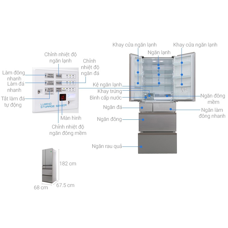 TỦ LẠNH NHIỀU NGĂN PANASONIC INVERTER 489 lít NR-F510GT-N2