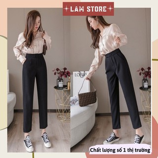 Quần baggy cạp cao 2 cúc lệch