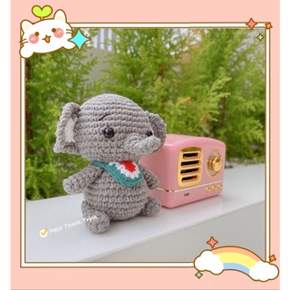 Con voi bằng len, móc khoá con voi, quà tặng handmade🌸