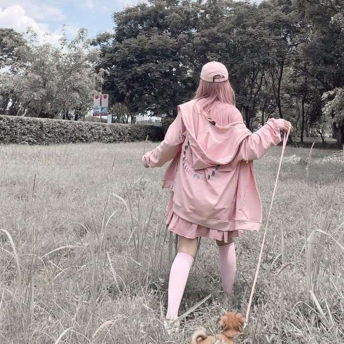 ÁO HOODIE HỒNG ĐEN KIỂU DÁNG ÁO KHOÁC NỈ FORM RỘNG - ÁO HOODIE NAM NỮ UNISEX HOT HIT | BigBuy360 - bigbuy360.vn