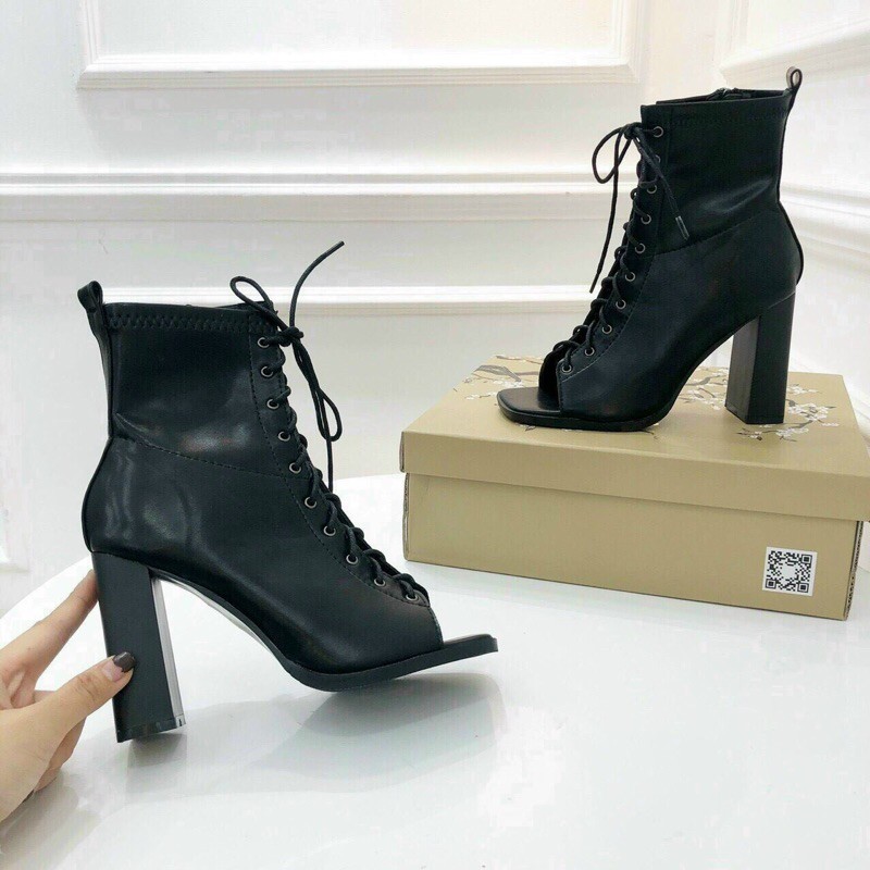 BOOT CỔ CAO CỘT DÂY HỞ MŨI