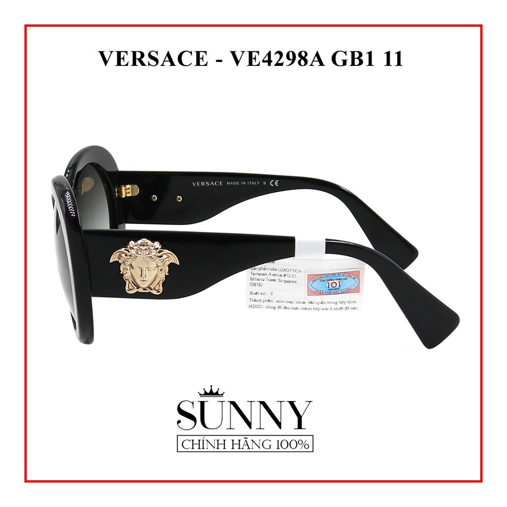 Kính mát chính hãng nam nữ Versace VE4298A GB1/11 màu sắc thời trang, thiết kế dễ đeo bảo vệ mắt