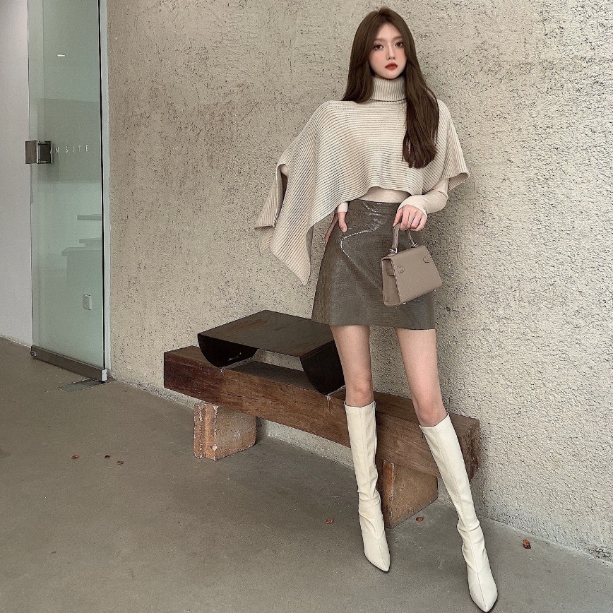 Áo choàng dệt kim thời trang mùa đông