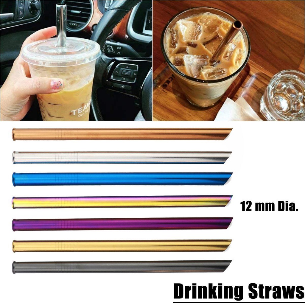 Ống Hút 12mm Nhiều Màu Có Thể Tái Sử Dụng Tiện Lợi