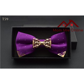 Nơ cài áo nam dự tiệc - Nơ chú rể viền hợp kim