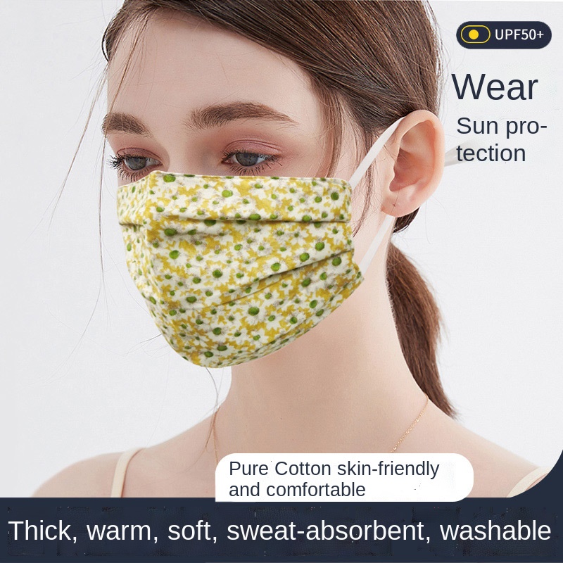 Khẩu Trang Cotton Chống Bụi In Họa Tiết Hoa Phong Cách Mới