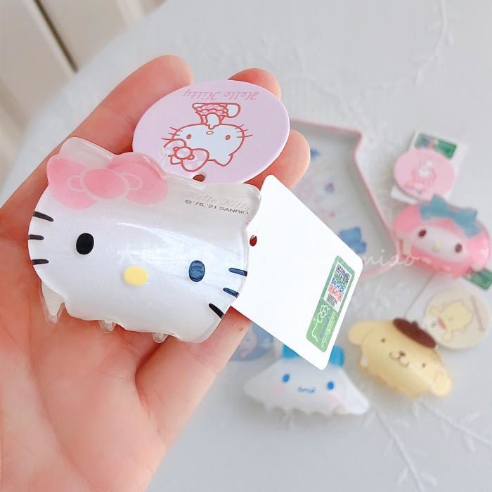 SANRIO Kẹp Tóc Hình Mèo Hello Kitty Dễ Thương Cho Bé Gái