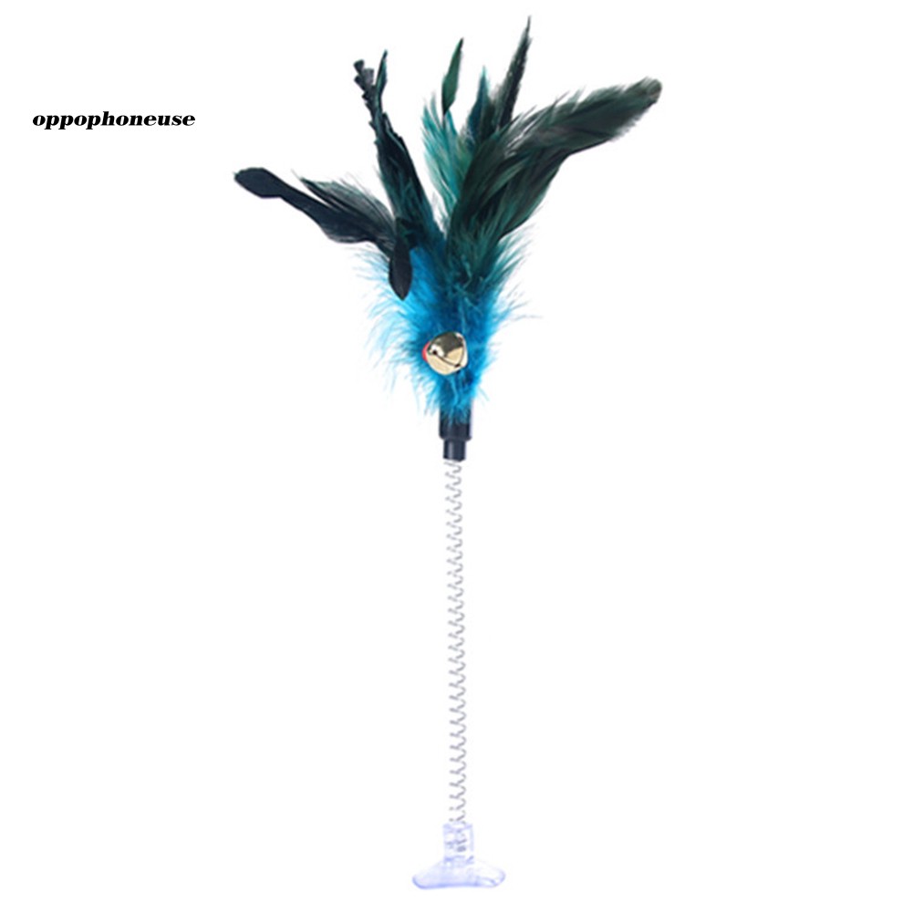 Đồ Chơi Lông Vũ Đàn Hồi Có Cốc Hút Lò Xo Vui Nhộn Cho Mèo Cưng