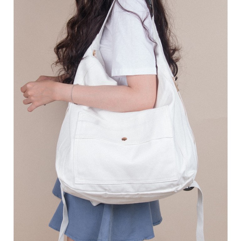 [Mã SKAMLTSM9 giảm 10% đơn 99K] Balo Vải - Casual Canvas Backpack Ver.2 - Màu Trắng