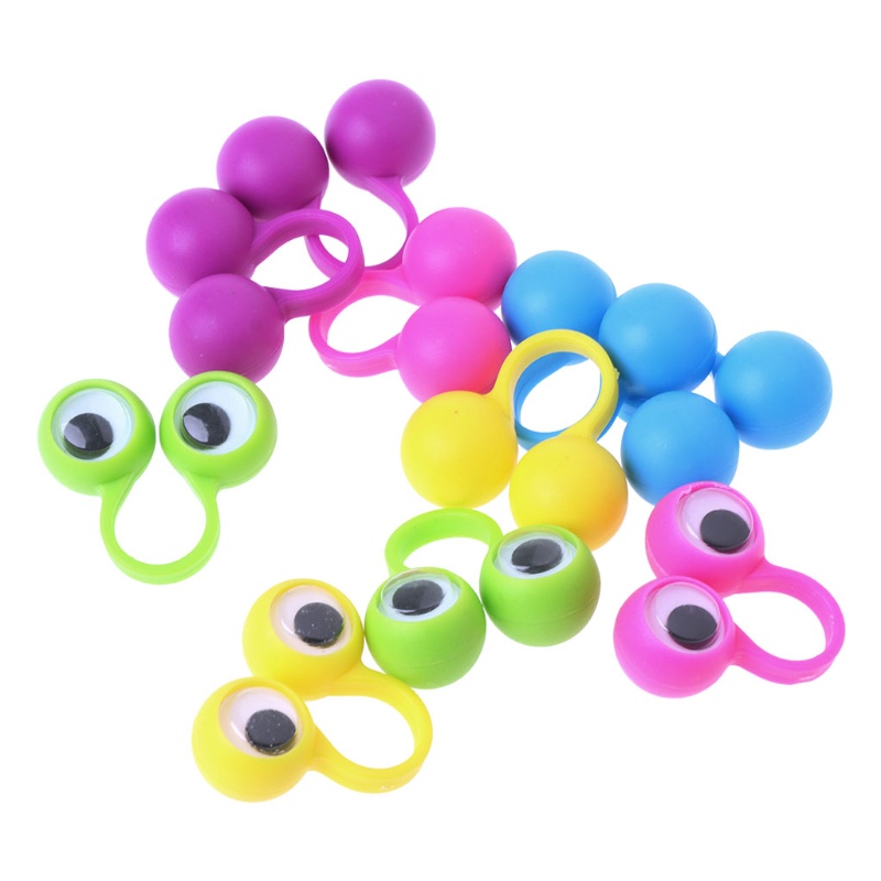 Set 10 Con Rối Bông Đeo Ngón Tay Hình Đôi Mắt Mềm Mại