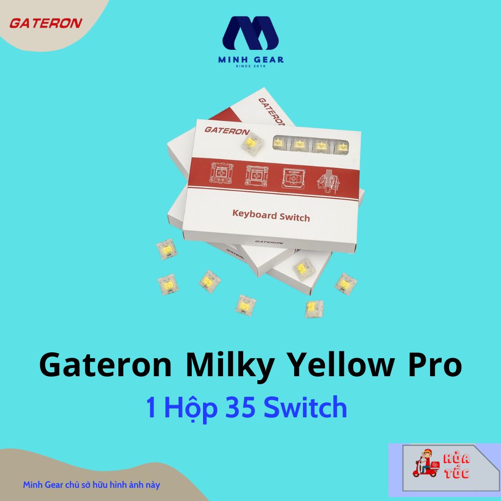 Công tắc bàn phím cơ switch Gateron Milky Yellow Pro / Gateron Yellow Pro / Gateron Red Pro 3 pin và 5 pin (pack 35 Sw)