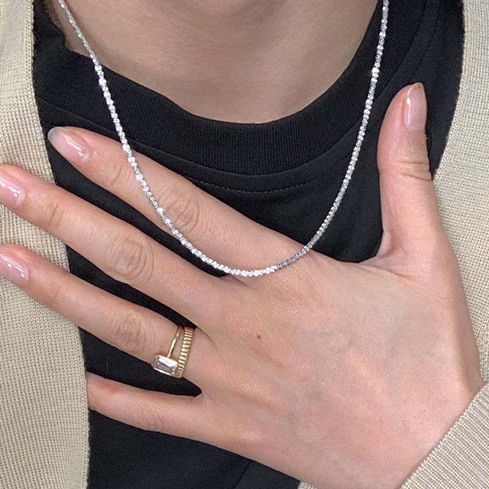 AROMA Vòng cổ Mạ Bạc Lấp Lánh Sang Trọng