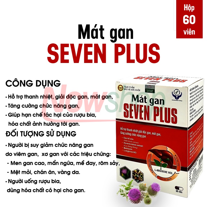 Viên Uống Thanh Nhiệt Mát Gan Seven Plus Chính Hãng Giúp Giải Độc Gan Hạ Men Gan Tăng Cường Và Bảo Vệ Chức Năng Gan