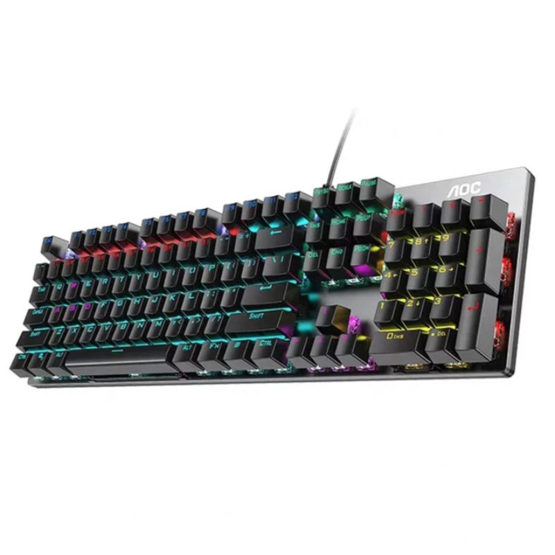 Bàn phím cơ AOC GK410 , phím cơ led Rainbow rất đẹp - Hàng chính hãng AOC