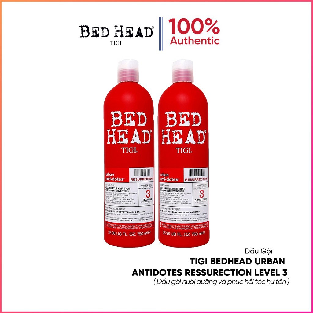 Cặp dầu gội đầu, xả TIGI đỏ 175ml,giúp phục hồi cung cấp nhiều dưỡng chất cho tóc,mùi thơm đặc biệt, cam kết chuẩn MY.