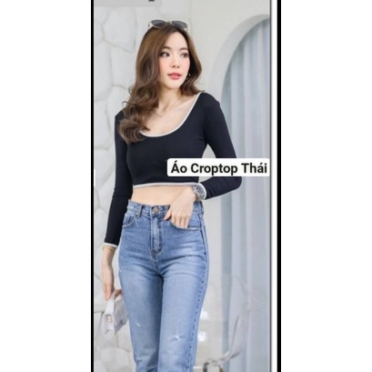 ÁO THUN CROPTOP Dài Tay Thái Lan-Hàng Tangkwa