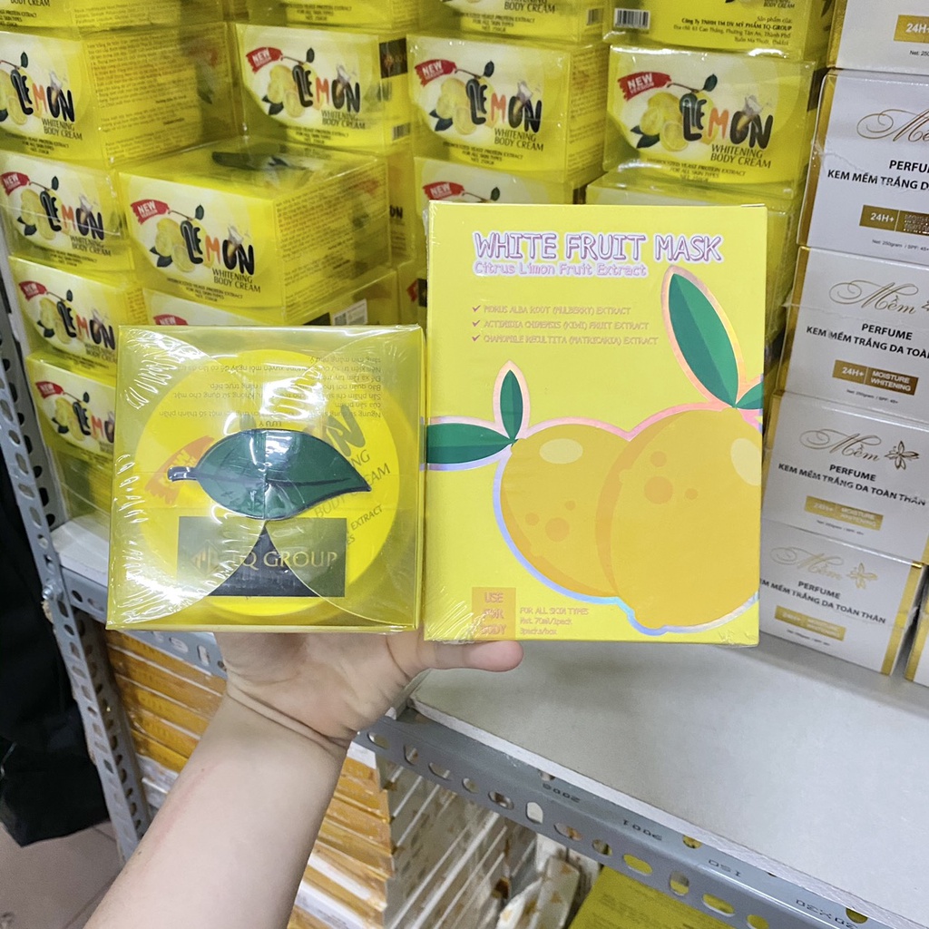 [Chính hãng] Combo Kem body chanh Lemon và Ủ trắng chanh Lemon White Fruit Mask