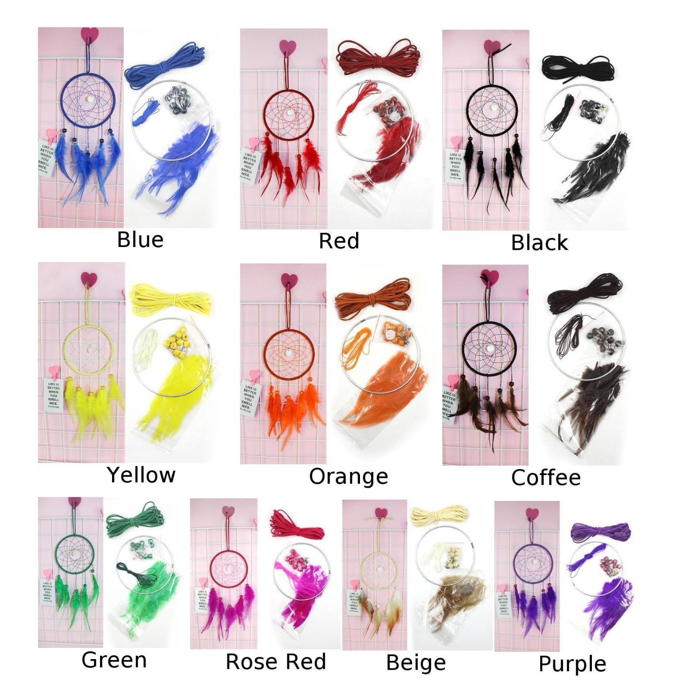 Dream Catcher Gắn Lông Vũ Treo Trang Trí