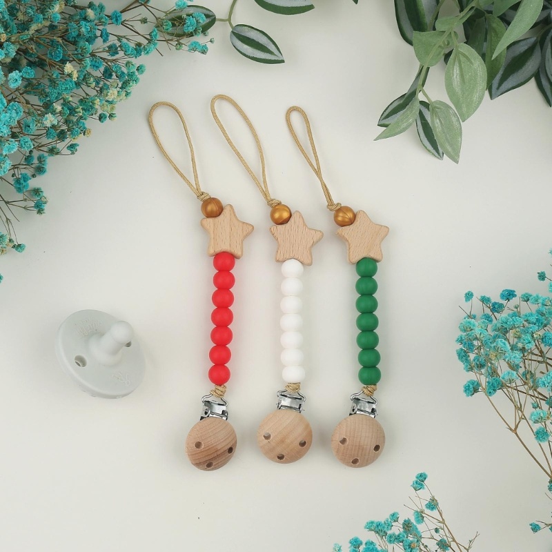Kẹp Núm Vú Giả Kèm Giá Đỡ Hạt Silicone Tiện Dụng Cho Bé Trai Và Gái