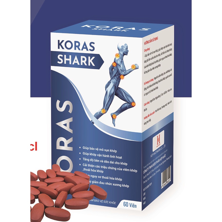 Koras Shark - Hỗ trợ cải thiện các triệu chứng viêm khớp thoái hóa khớp (60 viên)