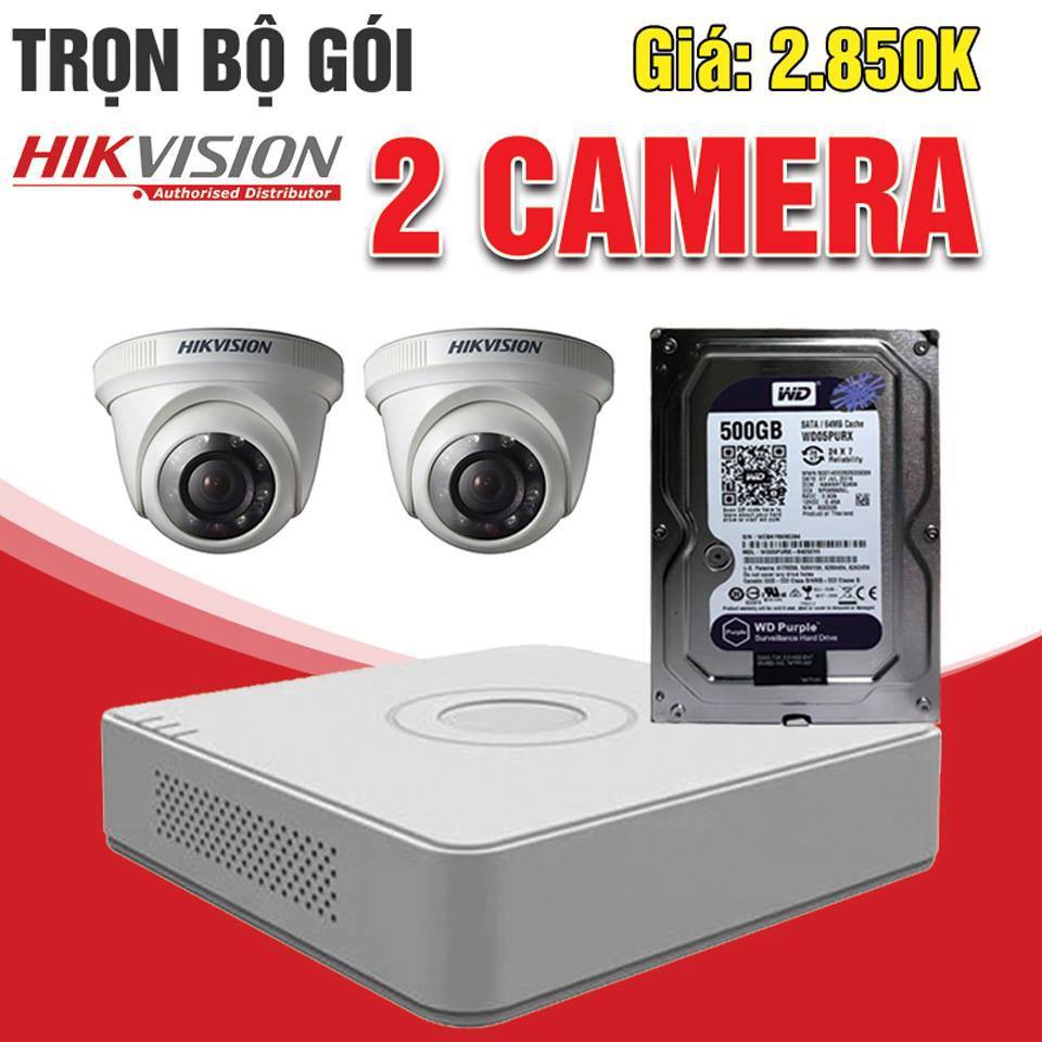 Trọn bộ gói 2 camera Hikvision/Dahua chính hãng độ phân giải HD siêu nét