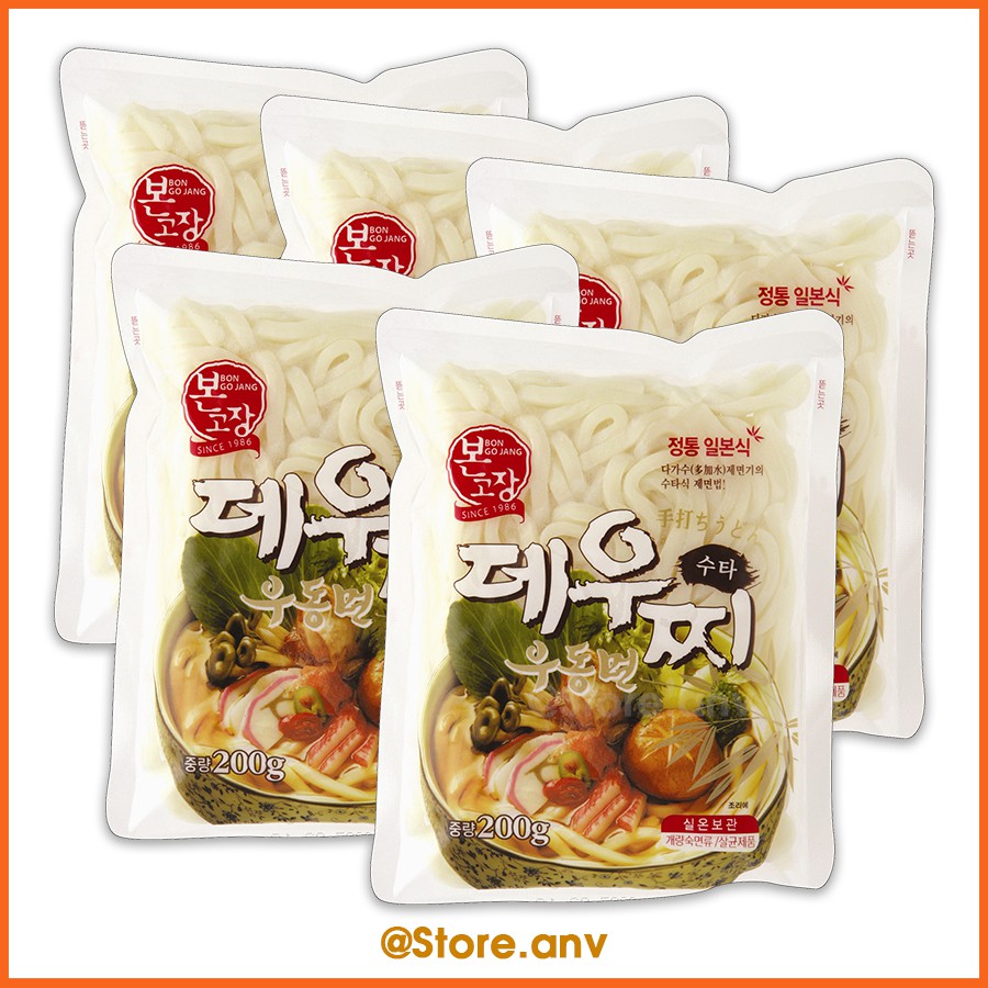 Combo 5 gói Mì Udon Deuchi Hanil (200g/gói - Mì tươi không vị)