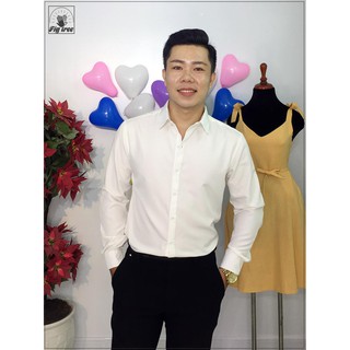 Áo Sơ Mi Nam Fig Tree Màu Trắng Cổ Bẻ Dễ Phối Đồ, Sơ Mi Trắng Form Thời Trang Lịch Lãm, Chất Cotton