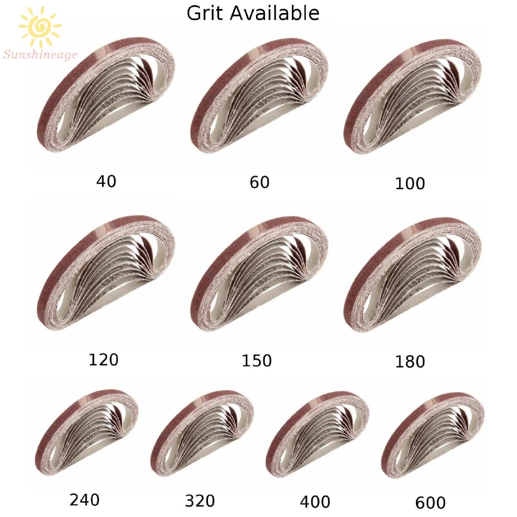 Set 10 Dây Đai Chà Nhám 40-600 Grit Bằng Nhôm 330x10mm Chuyên Dụng Cho Làm Đồ Gỗ