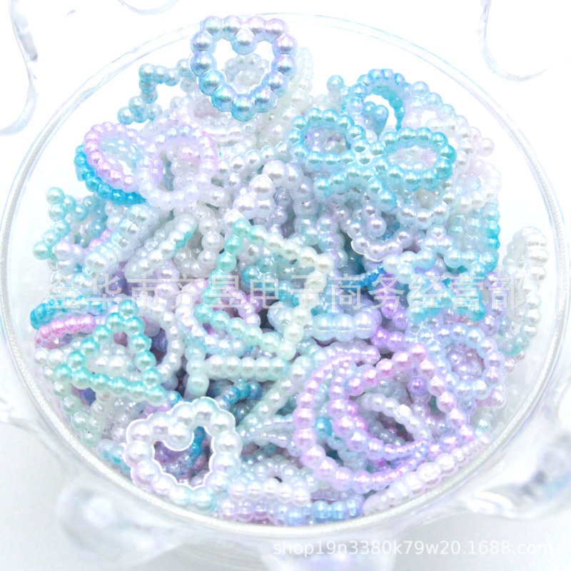 [Còn Hàng] Hạt Ngọc Trai ABS Màu Gradient Hình Nơ Trái Tim Trang Trí Diy Trang Trí Điện Thoại Diy [Giao Hàng Nhanh]