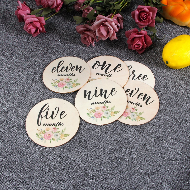 Set 6 Tấm Thẻ Ghi Chú Đánh Dấu Cột Mốc Phát Triển Theo Tháng Cho Bé Sơ Sinh